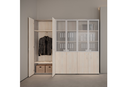 Группа шкафов Челси, цвет дуб шамони светлый + бетон светлый