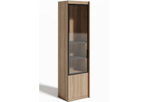 Шкаф со стеклянной дверкой Франклин Люкс, цвет дуб