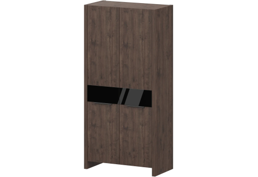 Шкаф высокий широкий закрытый Амстердам, цвет темный дуб