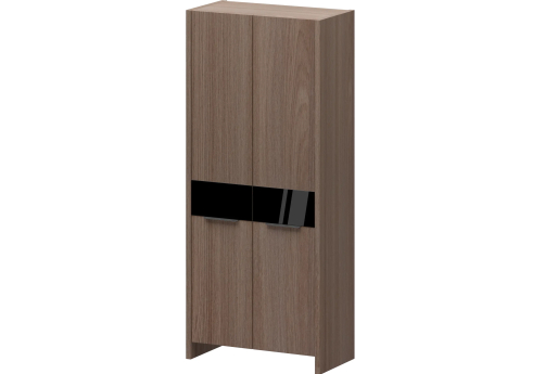 Шкаф высокий широкий закрытый Амстердам, цвет темный шимо