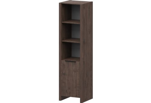 Шкаф высокий узкий (3 открытые полки) Амстердам, цвет темный дуб