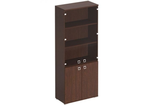 Шкаф для документов со стеклом Денвер, цвет венге