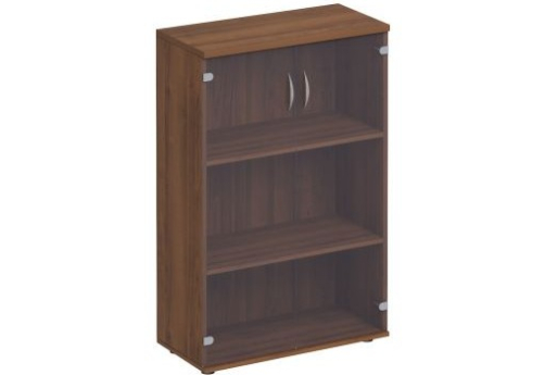 Шкаф для документов с прозрачным стеклом Прайм, цвет орех