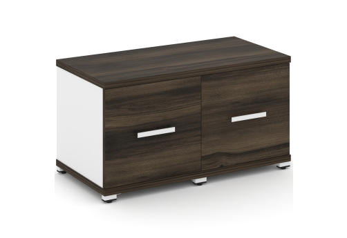 Шкаф две узкие секции 1 ниша (2 фасада ЛДСП, 1 ниша) Динен, цвет дуб мали-белый