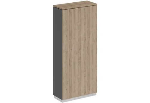 Шкаф для документов закрытый Римини, цвет дуб светлый + антрацит + дуб светлый