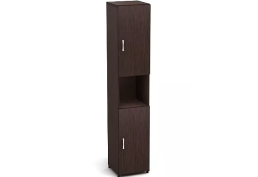 Шкаф высокий узкий с нишей, цвет венге