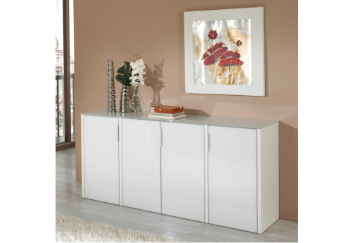 Шкаф низкий 4 двери Толедо, цвет белый