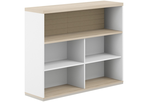 Стеллаж-комбо 1-сторонний с топом с экраном тканевым высоким Фламинго, цвет белый + акация + бежевый