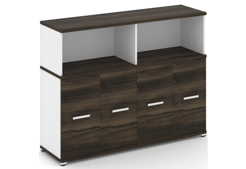 Распашной шкаф опорный/приставной с надставкой низкой Динен, цвет дуб мали-белый