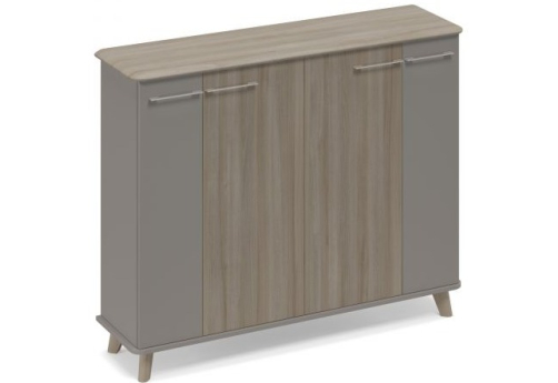 Шкаф средний закрытый Види Вуд, цвет мокко + вяз