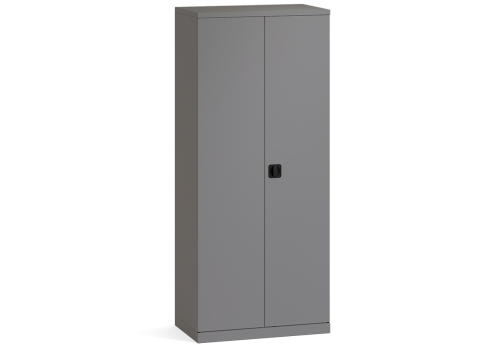 Гардероб металлический широкий 2 полки + штанга, цвет серый