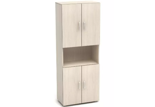 Шкаф высокий широкий с нишей, цвет дуб молочный