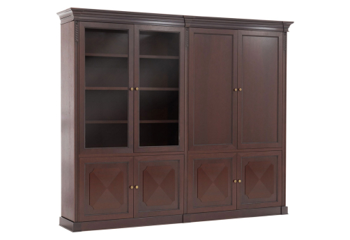 Шкаф комбинированный + 4 деревянные двери Бруквиль, цвет орех