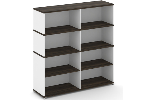 Стеллаж опорный/приставной с надставкой высокой Динен, цвет дуб мали-белый