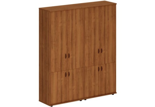 Шкаф комбинированный высокий (закрытый 4 двери + закрытый 4 двери) Мансберг, цвет орех