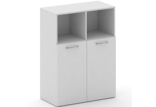 Шкаф широкий средний (открытавя полка) Квентин, цвет белый бриллиант