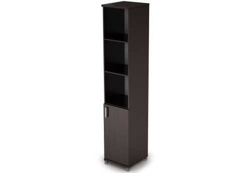 Шкаф высокий узкий закрытый (3 открытые полки) Деко, цвет венге