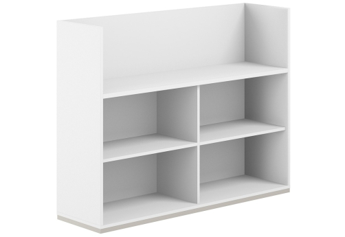 Стеллаж-комбо 1-сторонний с экраном ЛДСП Фламинго, цвет белый