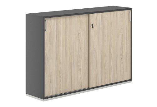 Шкаф-купе 3 уровня Фламинго, цвет антрацит + акация