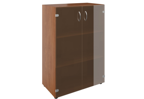 Шкаф широкий средний со стеклом Адмирал, цвет орех