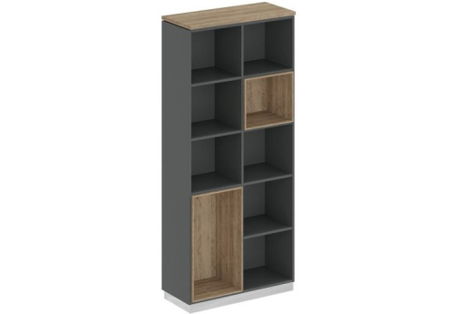 Стеллаж высокий Римини, цвет дуб светлый + антрацит