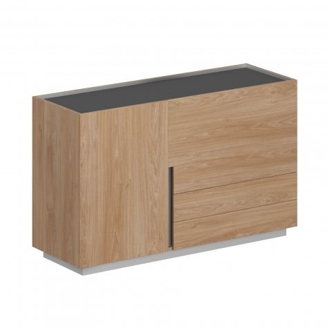 Шкаф (3 ящика и 2 распашных фасада) правый, цвет гикори