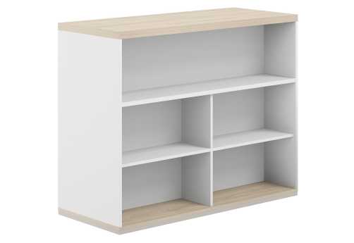 Стеллаж-комбо 2-сторонний с топом с экраном ЛДСП Фламинго, цвет белый + акация