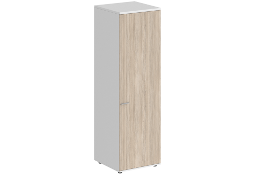 Гардероб с задней стенкой HDF правый Индиго Вуд, цвет белый + дуб светлый