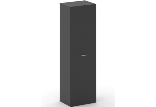 Гардероб узкий Квентин, цвет базальт + черный