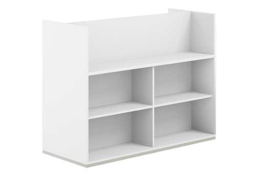 Стеллаж-комбо 2-сторонний с экраном ЛДСП Фламинго, цвет белый