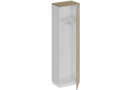 Шкаф для одежды узкий Римини, цвет дуб светлый + белый + дуб светлый