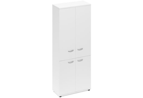 Шкаф высокий широкий (4 двери) Мира Нумо, цвет белый премиум