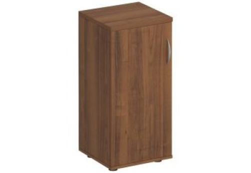 Шкаф для документов низкий узкий закрытый Прайм, цвет орех