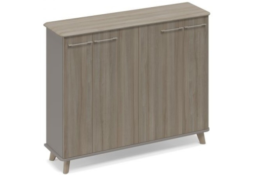 Шкаф средний закрытый Види Вуд, цвет мокко + вяз