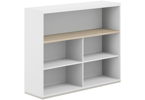 Стеллаж-комбо 1-сторонний с топом с экраном ЛДСП Фламинго, цвет белый + акация