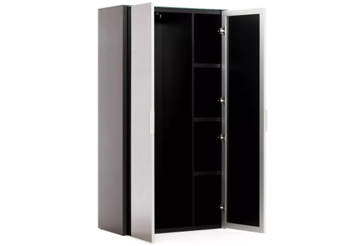 Гардероб с полками, цвет черный