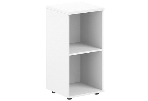 Стеллаж/корпус шкафа низкого с задней стенкой ЛДСП 16 мм Индиго Вуд, цвет белый