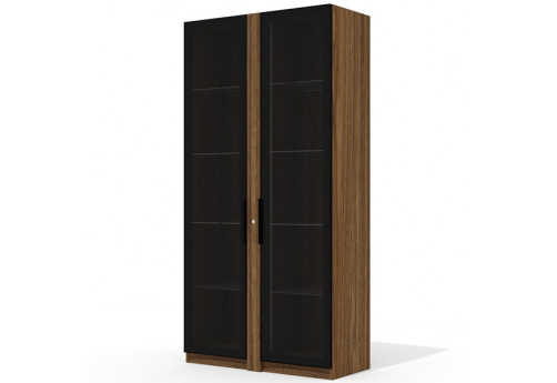 Шкаф высокий со стеклом (2 двери) Нордвик, цвет палдао