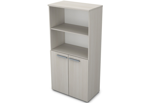 Шкаф средний (2 открытые полки) Платинум Персонал, цвет слоновая кость