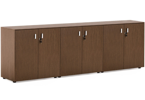 Шкаф 6 дверей, цвет орех + хром