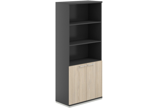 Шкаф 5 уровней полуоткрытый Фламинго, цвет антрацит + акация