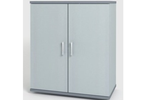 Шкаф низкий широкий закрытый, цвет серый