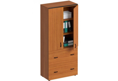 Шкаф для документов с ящиками закрытый Линси, цвет орех