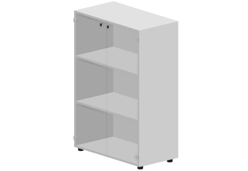 Шкаф средний с тонированным стеклом Кристо Директ, цвет белый