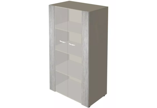 Шкаф средний со стеклянными фасадами, цвет светлый мокко