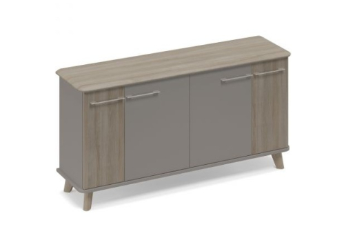 Шкаф низкий закрытый Види Вуд, цвет мокко + вяз