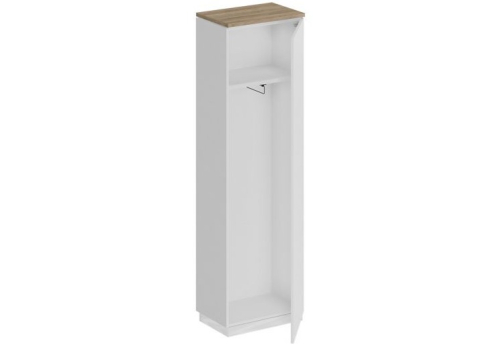 Шкаф для одежды узкий Римини, цвет дуб светлый + белый + белый