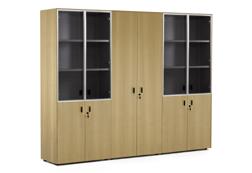 Шкаф комбинированный х 2 с гардеробом, цвет эвкалипт светлый + черный