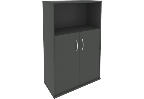 Шкаф средний широкий (2 низкие двери) Нотте, цвет антрацит