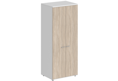 Гардероб с задней стенкой HDF Индиго Вуд, цвет белый + дуб светлый
